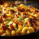 BBQ chicken mac and cheese skillet - featured image