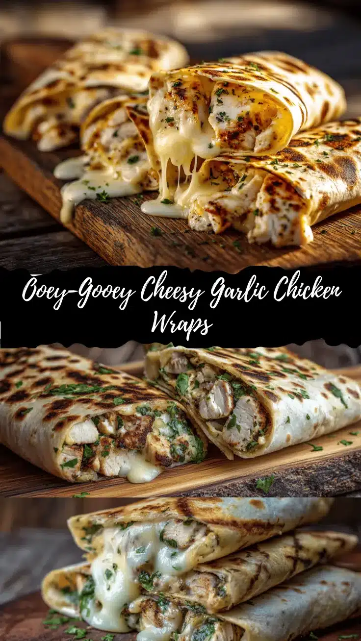 cheesy garlic chicken wraps recipe