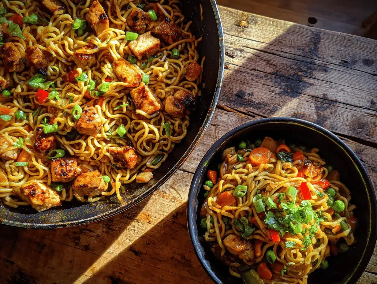 chicken ramen stir fry preparation steps