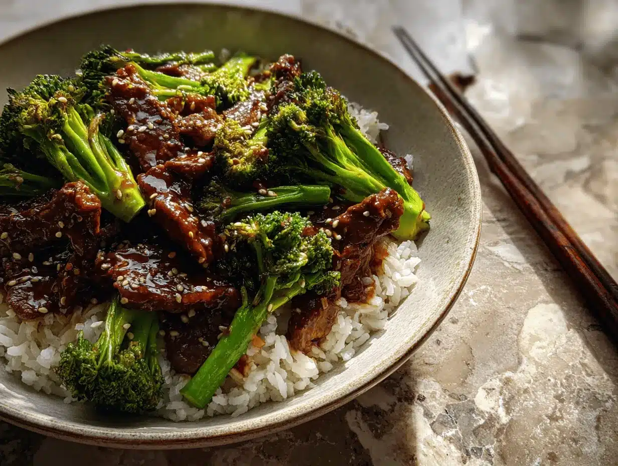 Chinese beef and broccoli preparation steps