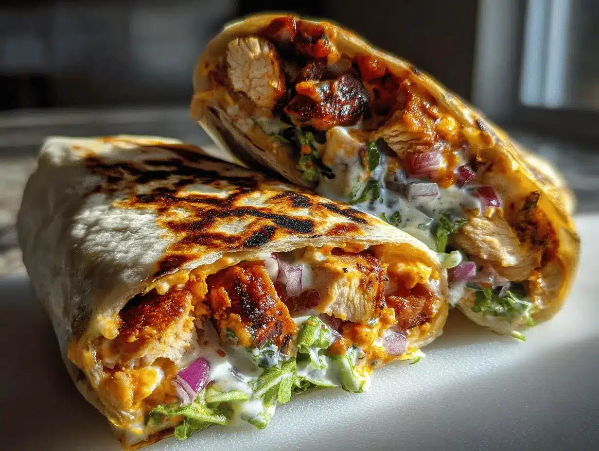chipotle ranch grilled chicken burrito preparation steps