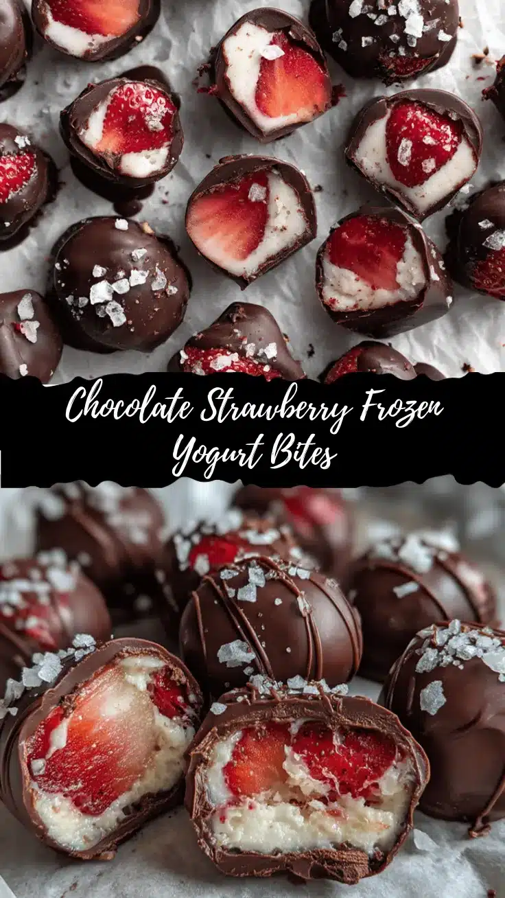 chocolate strawberry frozen yogurt bites recipe
