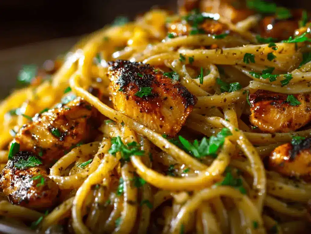 cowboy butter chicken linguine - featured image