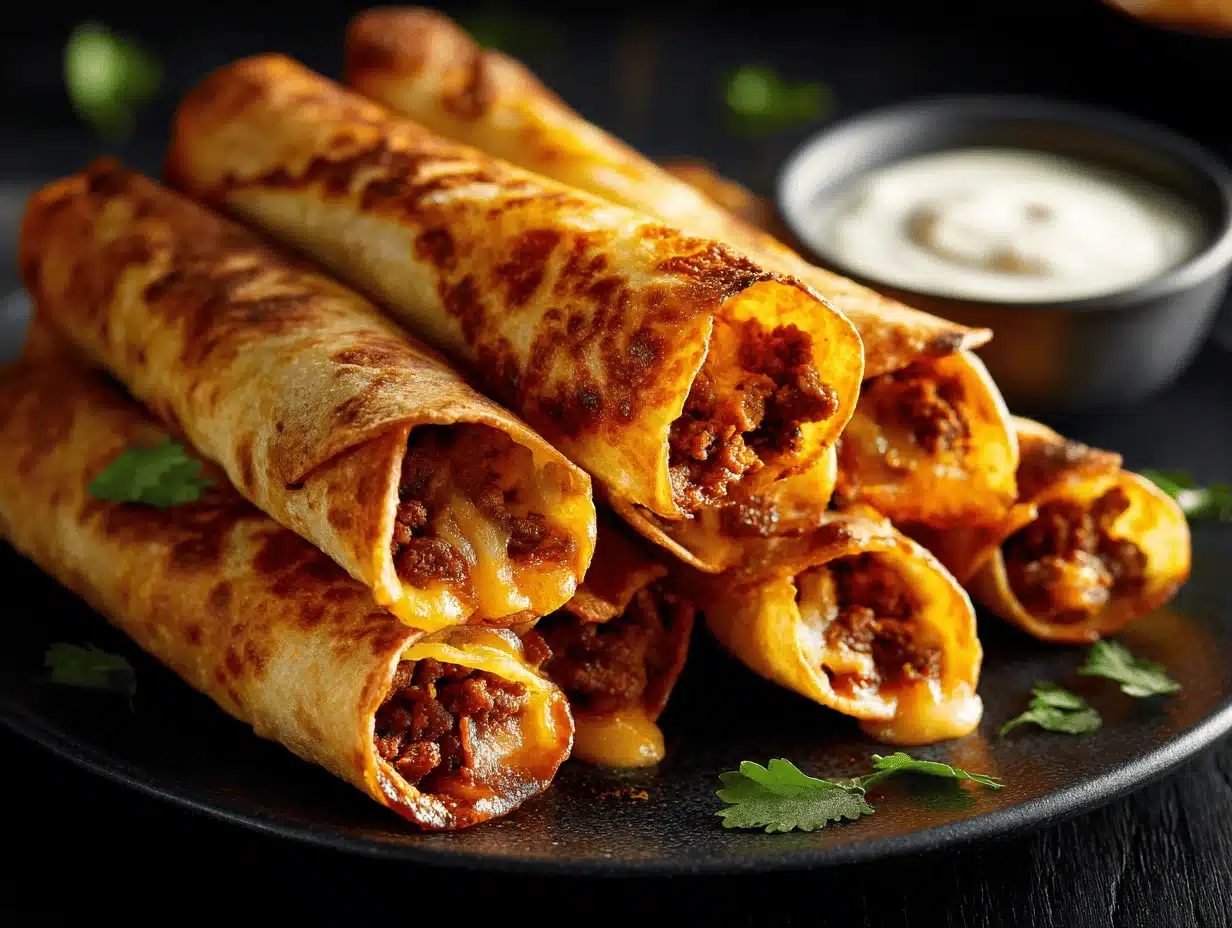 crispy beef taquitos - featured image