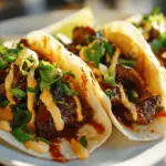 Garlic Butter Honey BBQ Beef Tacos - featured image