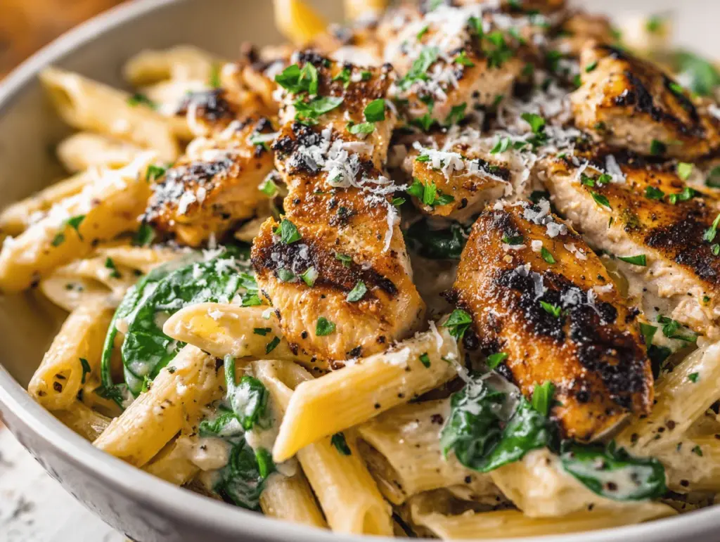 garlic parmesan chicken pasta - featured image
