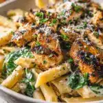 garlic parmesan chicken pasta - featured image