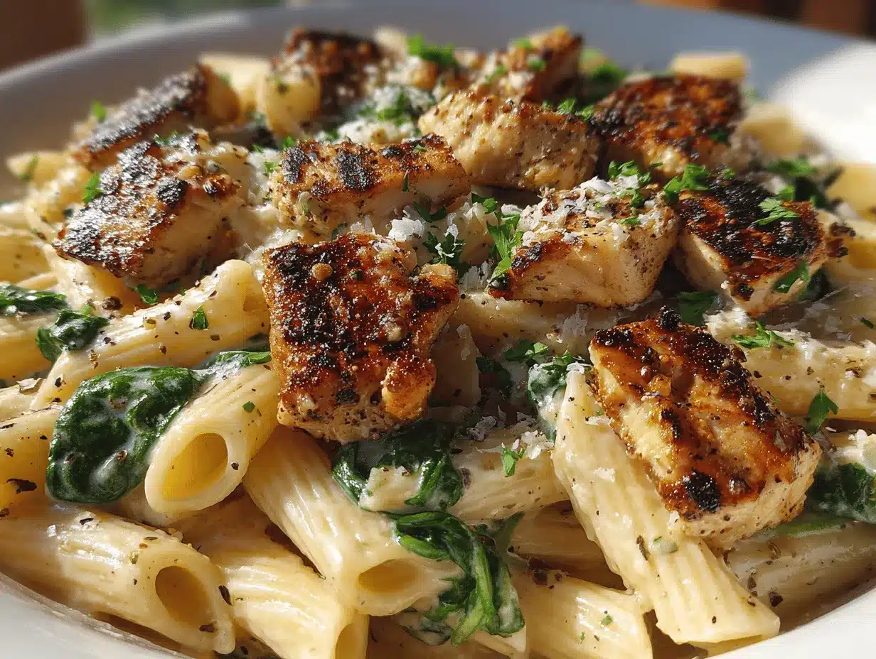 garlic parmesan chicken pasta preparation steps