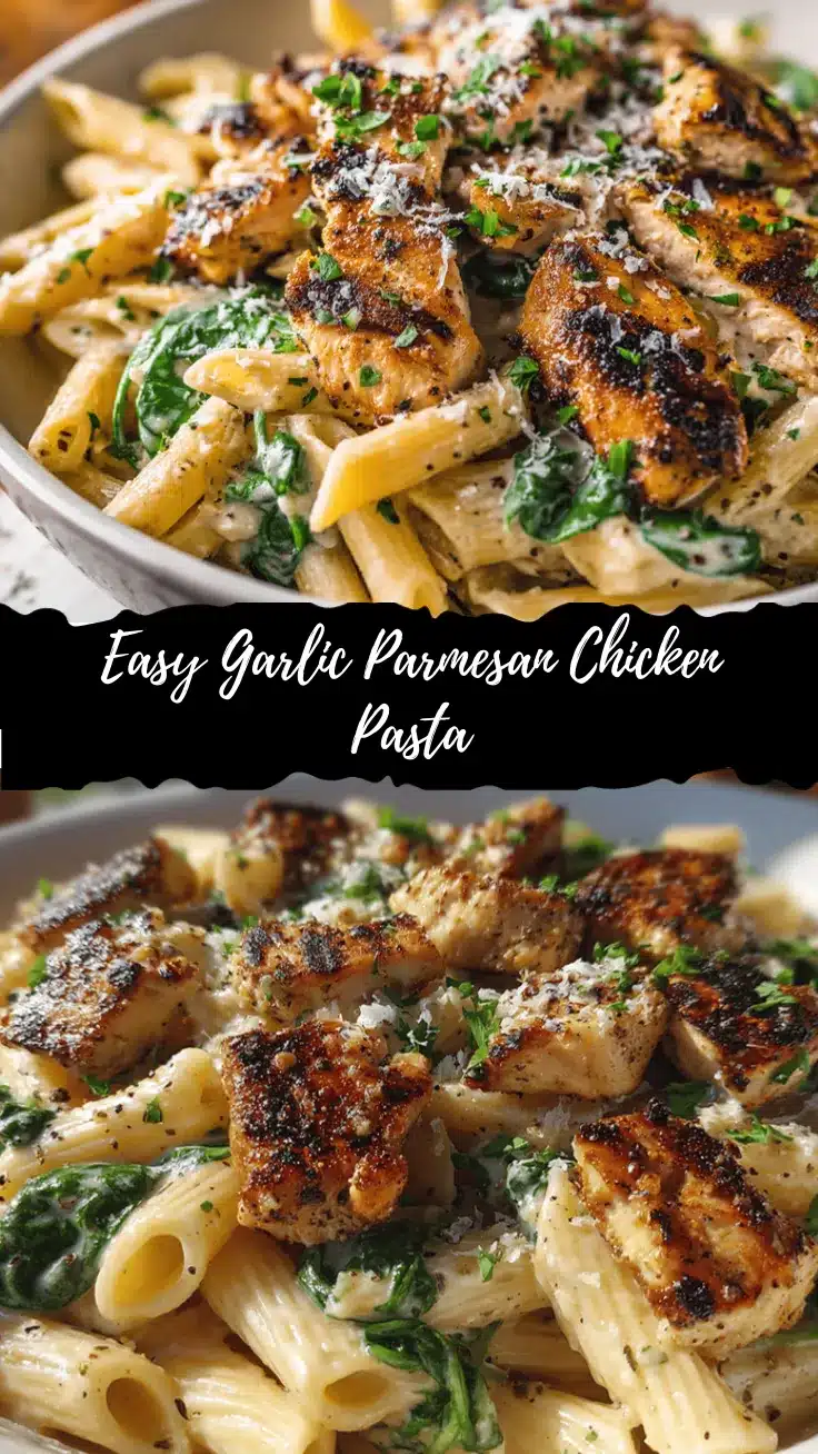 garlic parmesan chicken pasta recipe