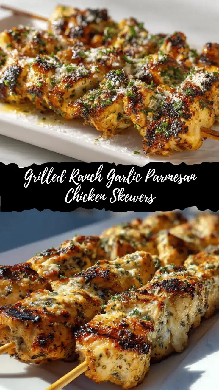 grilled ranch garlic parmesan chicken skewers recipe