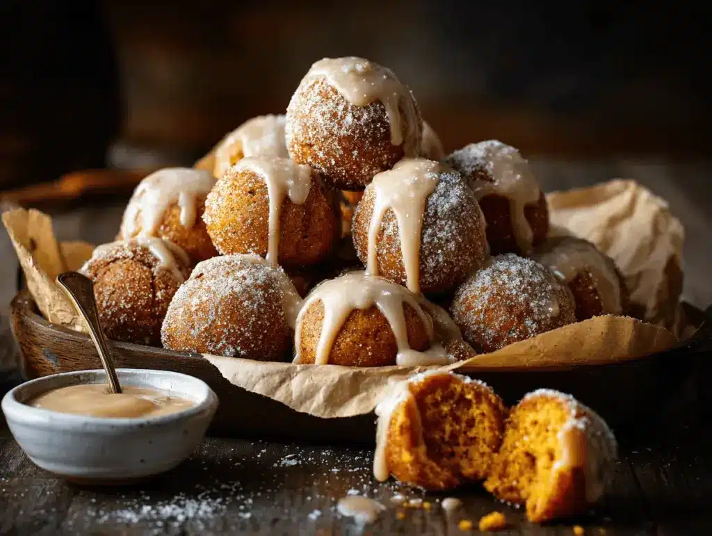 healthy pumpkin donut holes - featured image