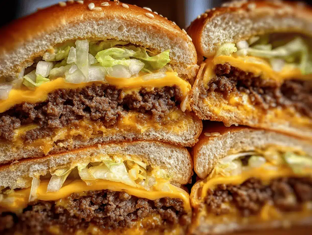 mini Big Mac cheeseburgers preparation steps
