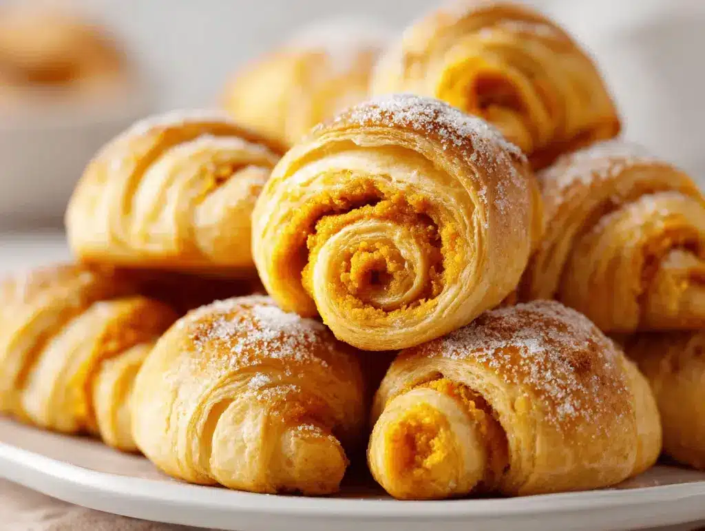 mini pumpkin pie crescent rolls - featured image