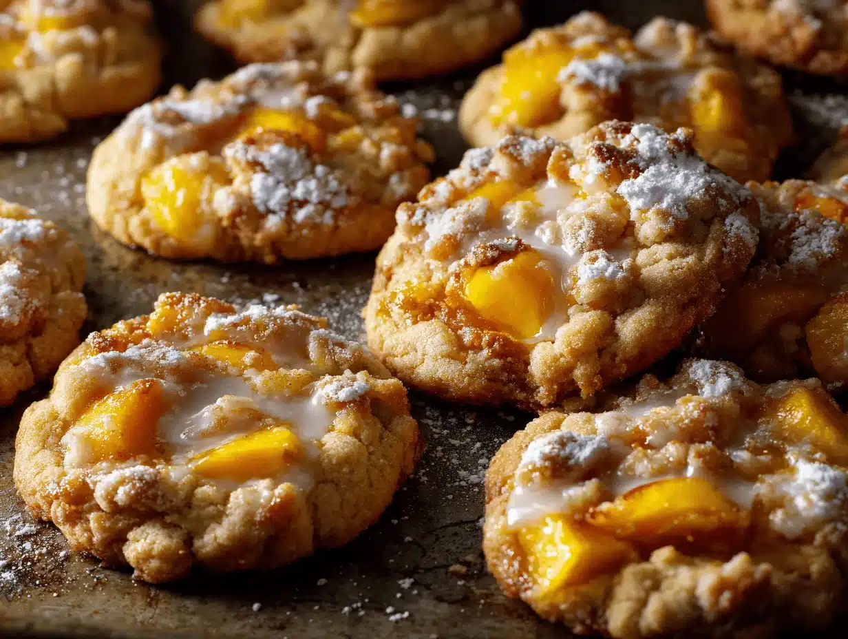 peach cobbler cookies - featured image