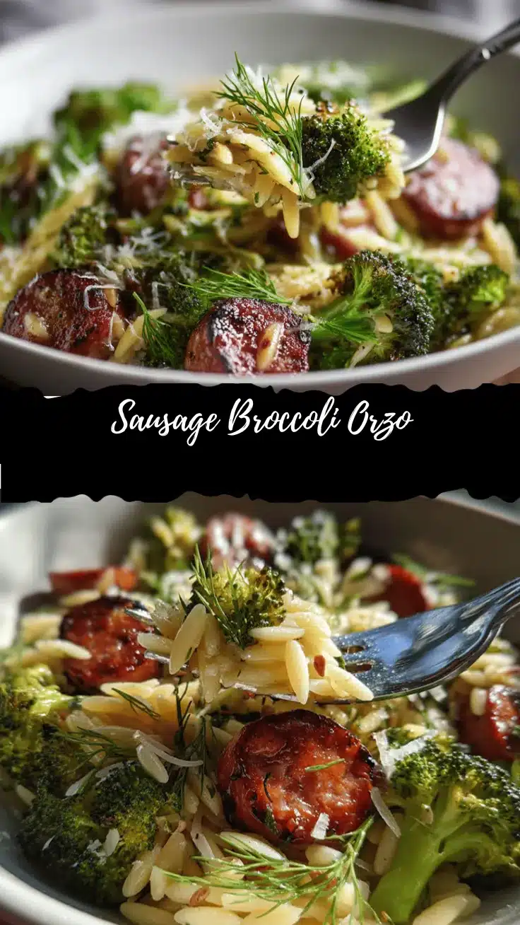 sausage broccoli orzo bowl recipe