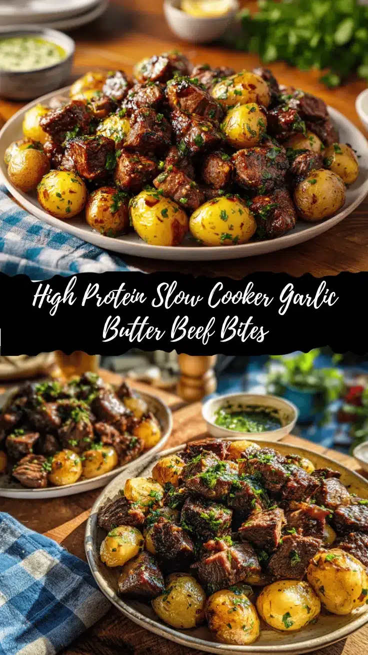 slow cooker garlic butter beef bites recipe