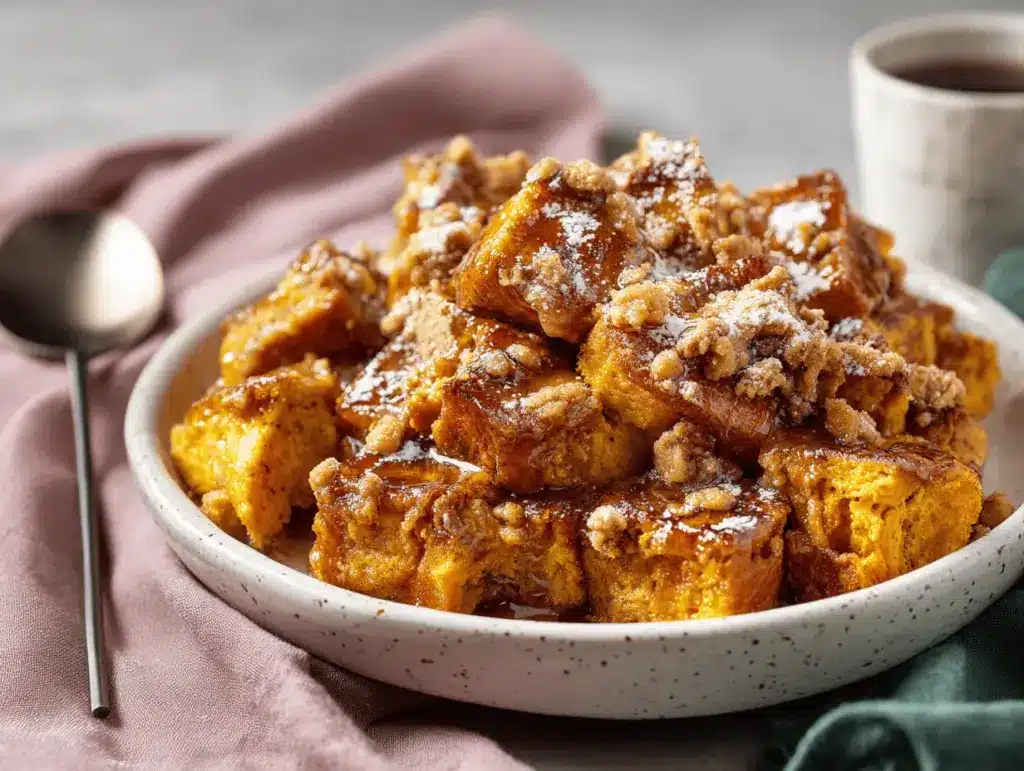 slow cooker pumpkin French toast casserole - featured image