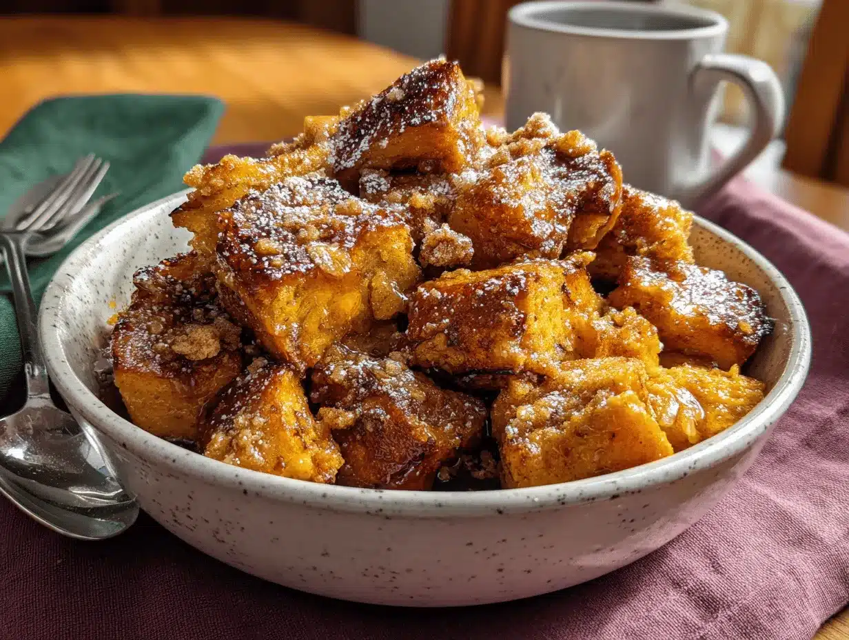 slow cooker pumpkin French toast casserole preparation steps