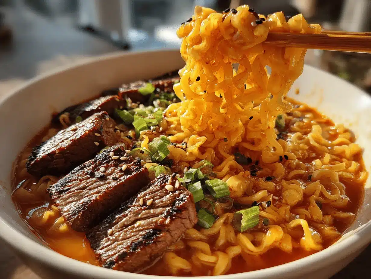 spicy Korean ramen preparation steps