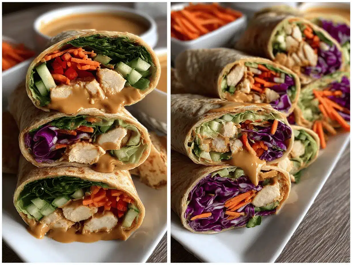 Thai Peanut Chicken Wraps preparation steps