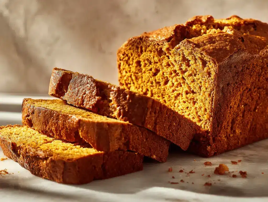 vanilla pudding pumpkin bread - featured image