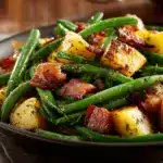 country ranch green beans and potatoes with bacon - featured image