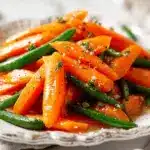 honey glazed carrots and green beans - featured image